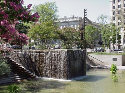 Waterfall and Treasury Building