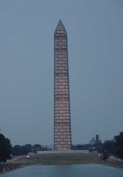 Washington Monument - Scaffolding At Dusk