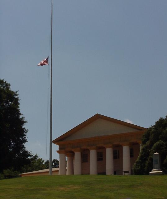 Lee House With Half-Mast Flag