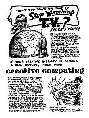creative computing Ad - R. Crumb